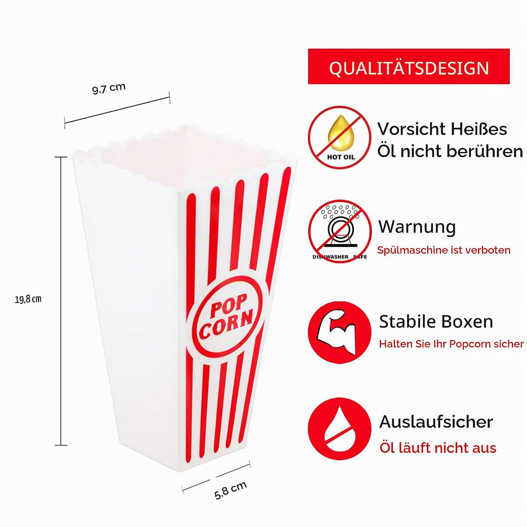 Novelty Place Kunststoff rot &amp; weiss gestreiften klassischen Popcorn-Behälter für Movie Night - 7,8