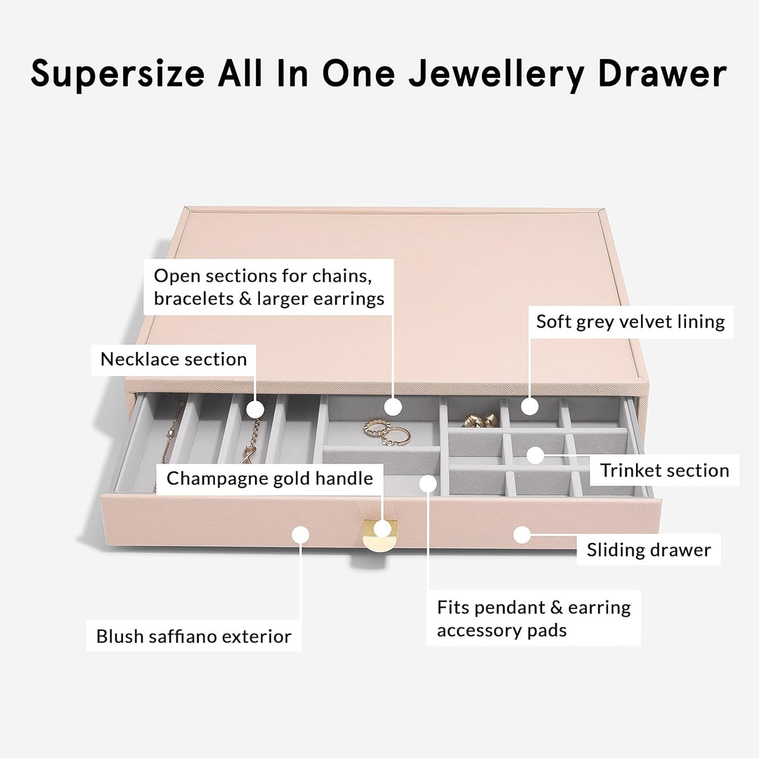 Stackers Blush Supersize All In One Jewellery Drawer Layer Blush Pink, Blush Pink