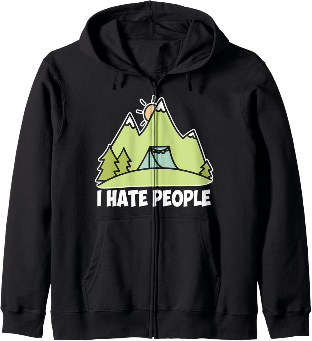I Hate People Lustiges Camping Spruch Kapuzenjacke