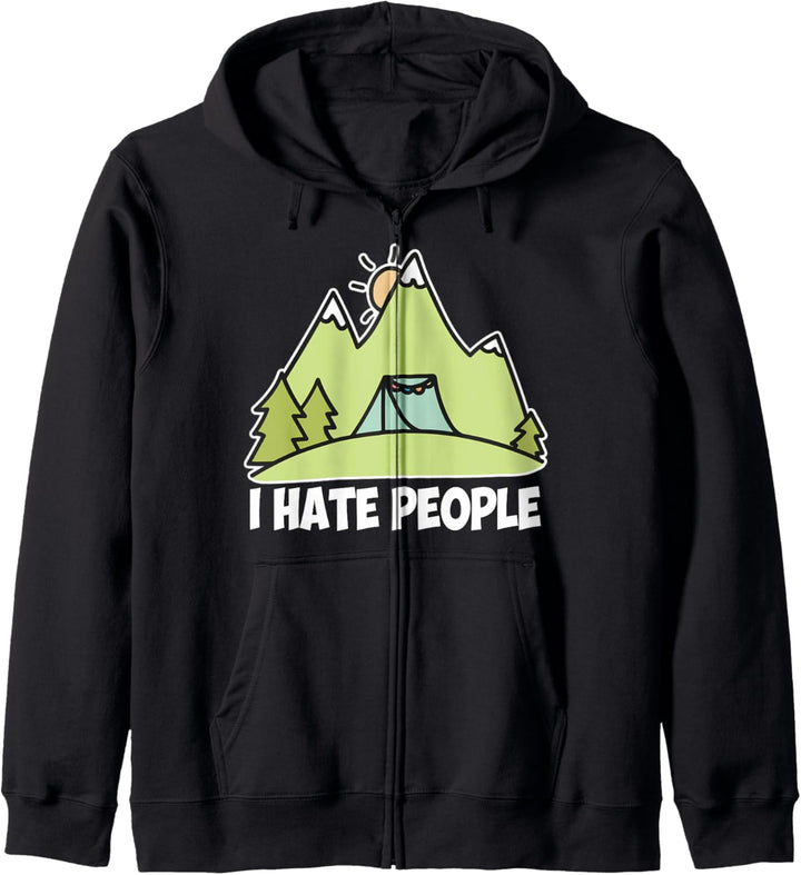 I Hate People Lustiges Camping Spruch Kapuzenjacke