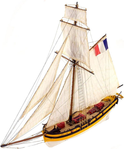 Artesanía Latina - Holzmodellschiff - Französische Kutter Kaperschiff Le Renard - Modell 22401, Mass