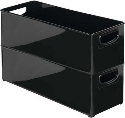 mDesign 8er-Set Schreibtisch Organizer mit Griffen – tragbares Schreibtisch Ordnungssystem aus Kunst