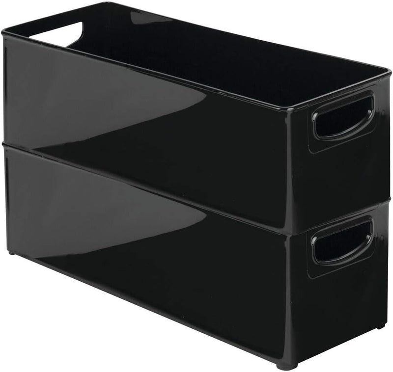 mDesign 8er-Set Schreibtisch Organizer mit Griffen – tragbares Schreibtisch Ordnungssystem aus Kunst
