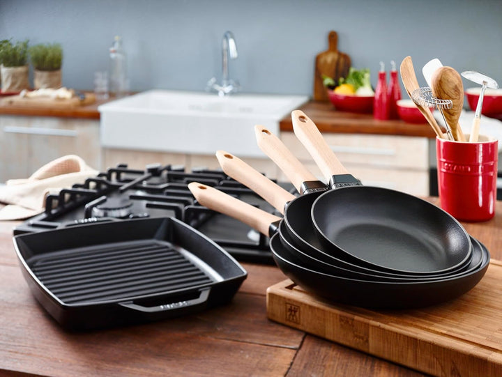 Staub 40511-783-0 Grillpfanne, rechteckige mit zwei Griffen, 33 cm, Gusseisen, schwarz Schwarz 39.5