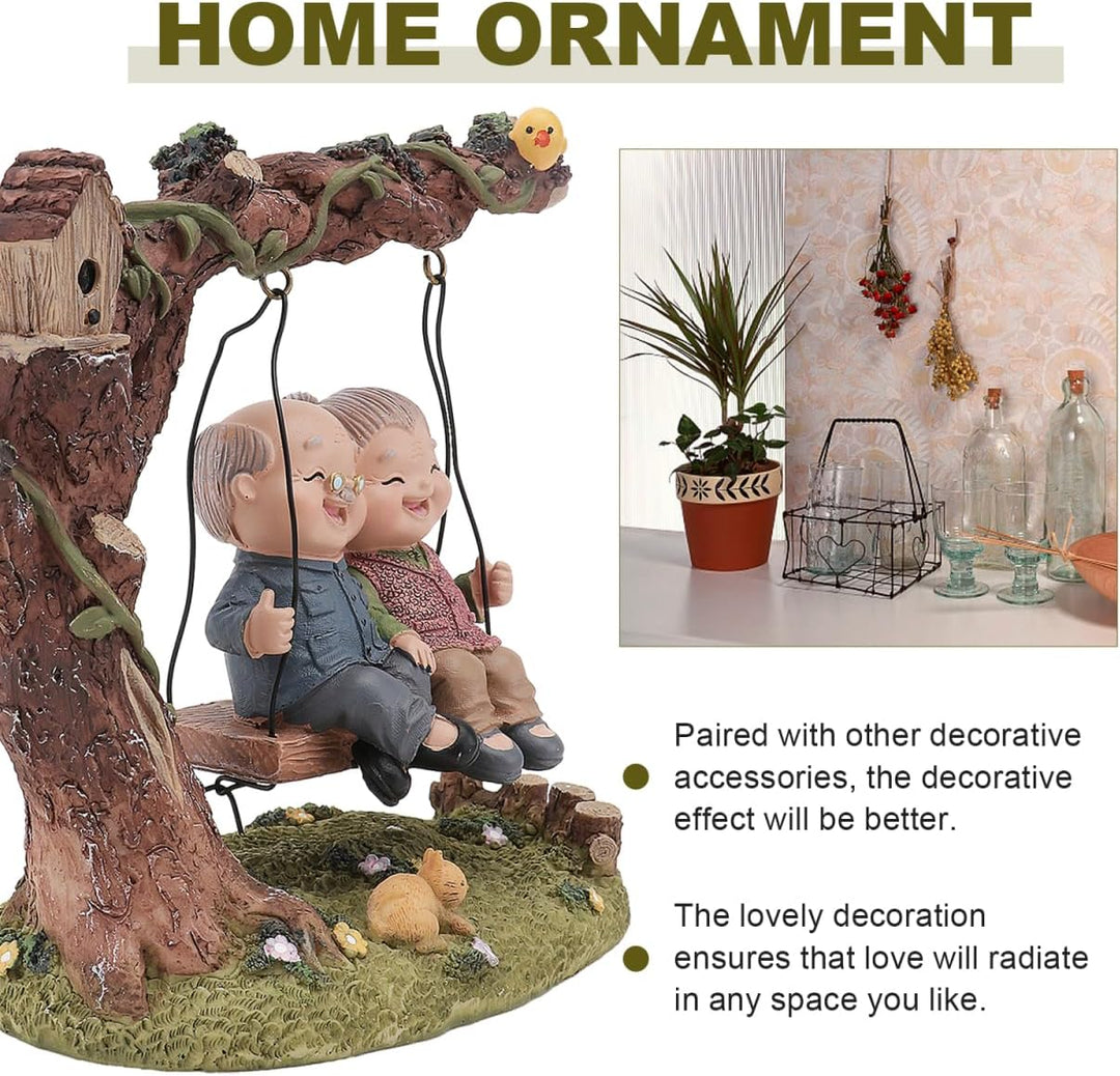 Angoily Romantische Liebespaar-Figuren Sweet Loving Together, Skulptur für ältere Menschen, Miniatur
