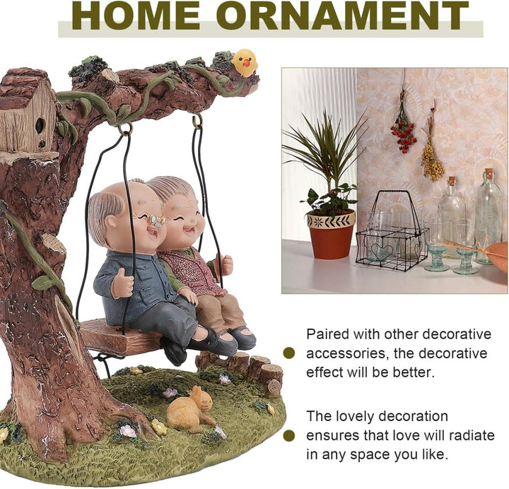 Angoily Romantische Liebespaar-Figuren Sweet Loving Together, Skulptur für ältere Menschen, Miniatur