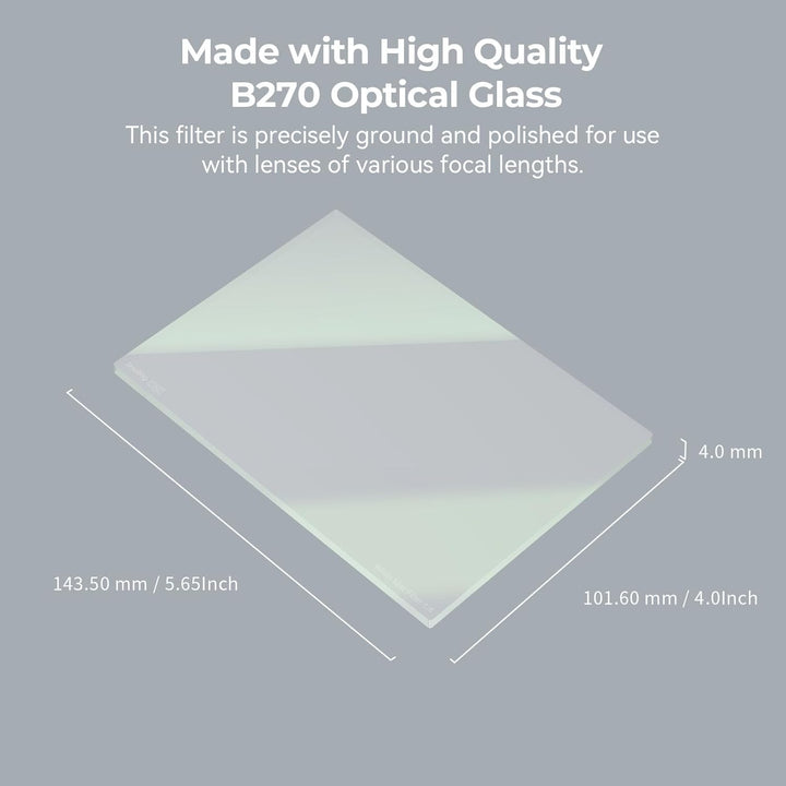 SMALLRIG 4 x 5,65" Quadratischer Weisser Diffusions 1/4 Filter, Mehrschichtbeschichtetes B270 optisc