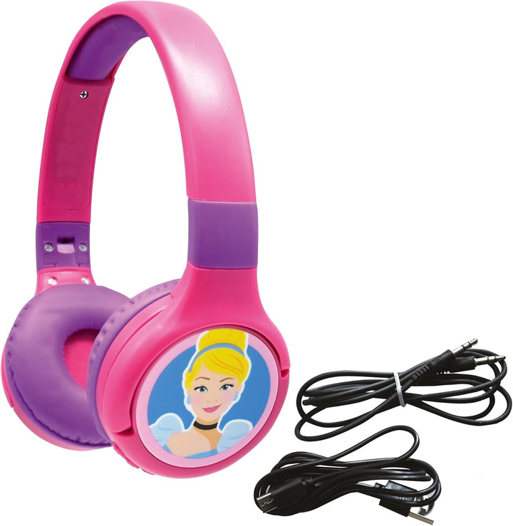 Lexibook - Disney Prinzessinnen - 2-in-1 Audio-Kopfhörer mit Bluetooth und Kabel, Stereo, drahtlos,
