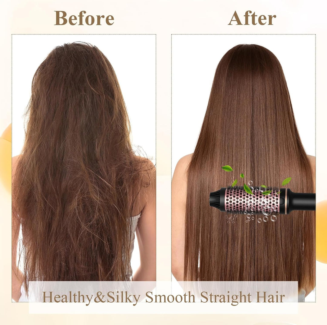 3 In 1 Thermal Brush,38MM Fass Salon One Step Haartrockner und Volumiser Thermobürste,5 Temperaturst