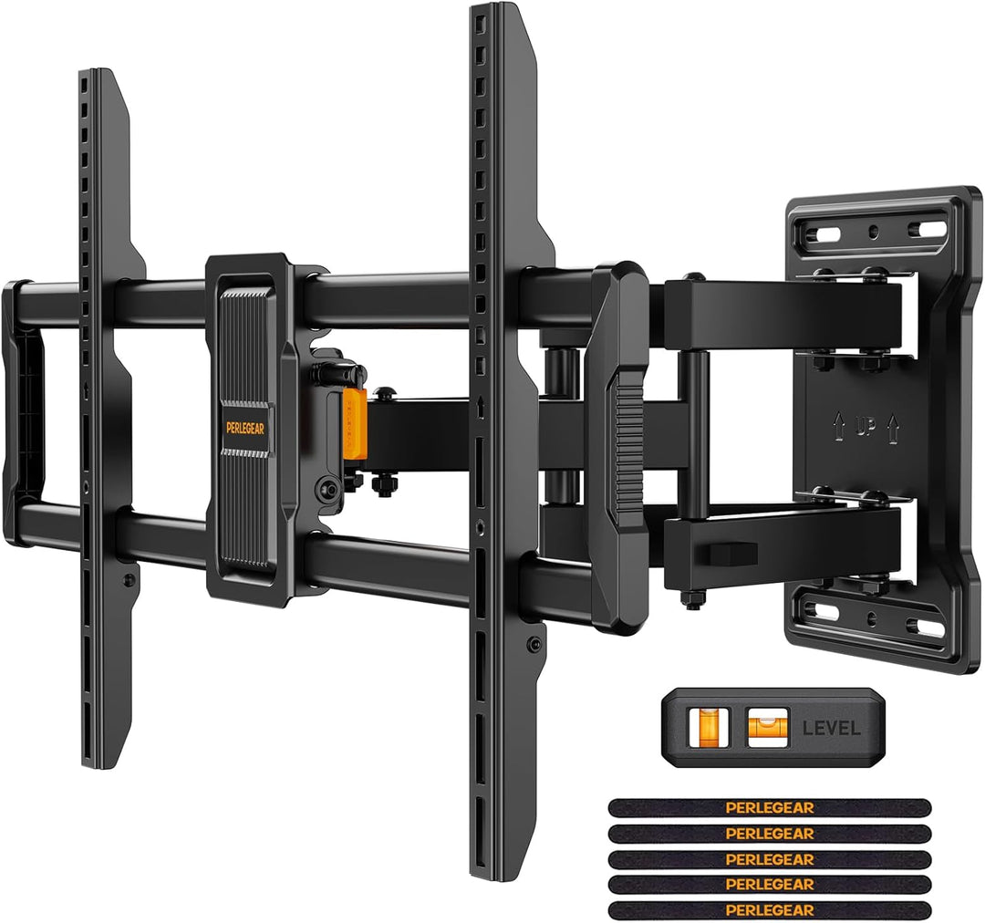 Perlegear TV Wandhalterung für 37-84 Zoll TV bis 50kg, Fernseher Schwenkbar Werkzeugfreier Neigbar,