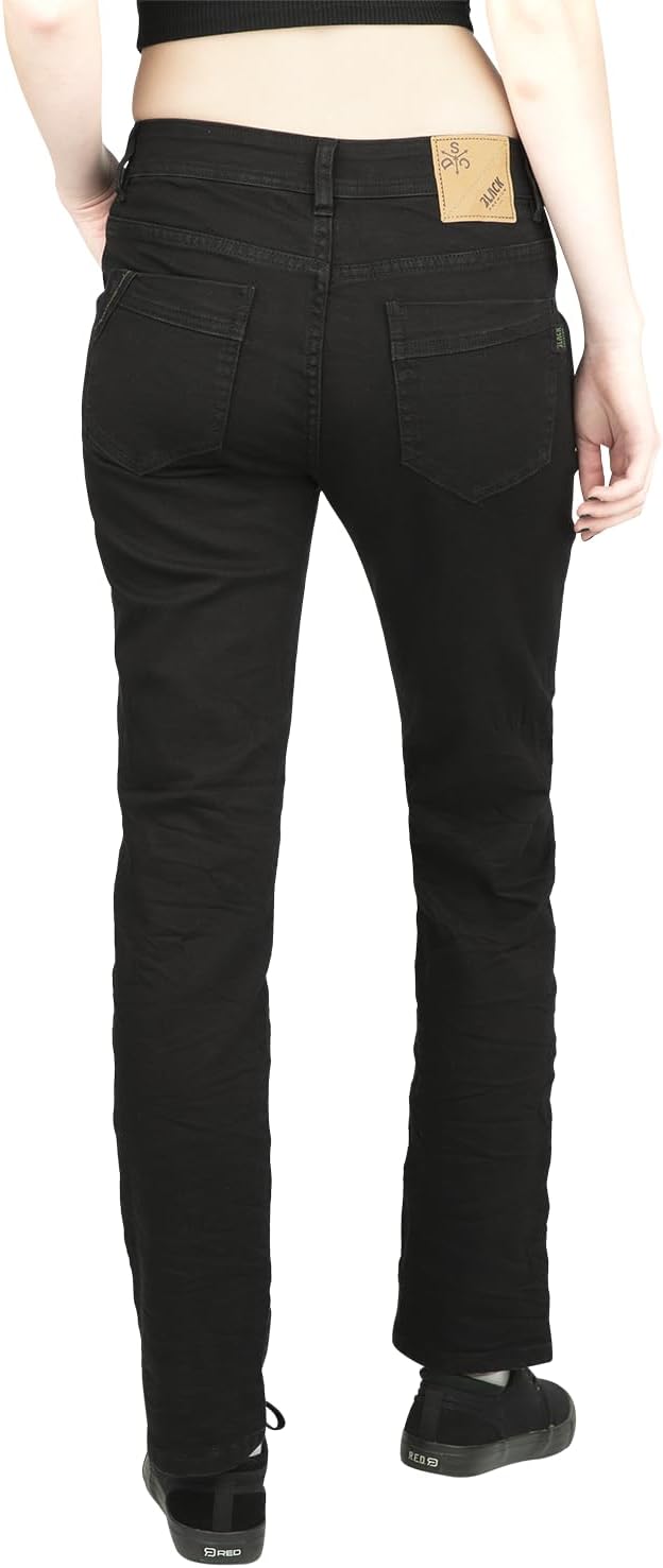 Black Premium by EMP Damen Schwarze Jeans mit Gürtelschlaufen gerade geschnitten 27W / 32L Schwarz,