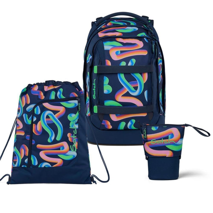 Satch Pack Pencil Slider Light Edition Schulrucksack Set 3tlg. inkl. Sportbeutel (Crazy Twist), Craz