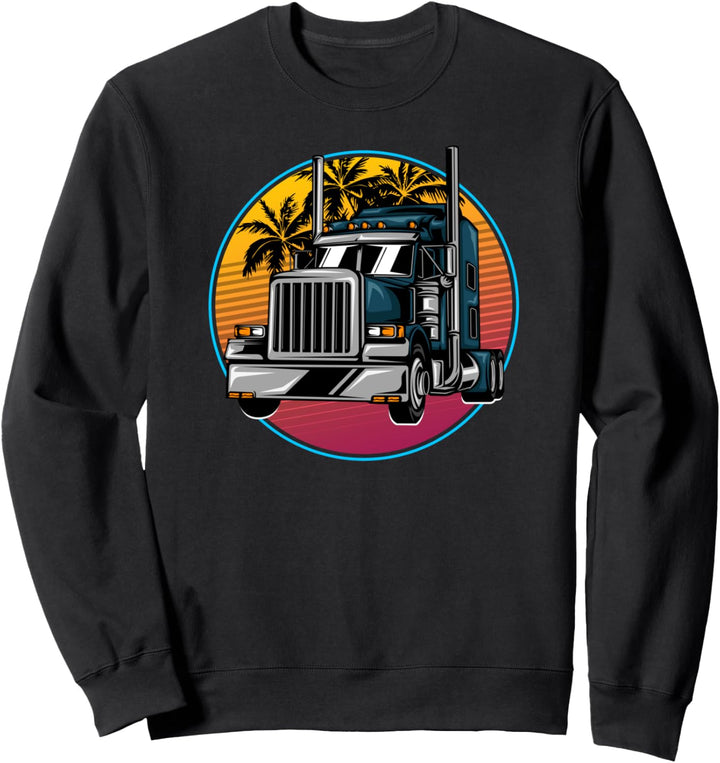 LKW Fahrer Lastwagenfahrer - 80s Sonne Fernfahrer Trucker Sweatshirt
