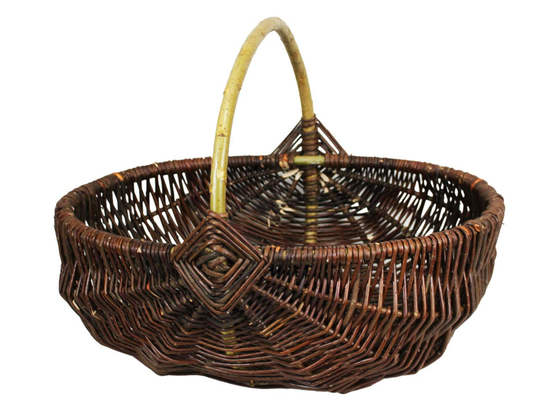 Weidengartenkorb - natürliche Weidenfarbe - rustikal (37 x 23 H 16/26 cm) 37 x 23 H 16 / 26 cm, 37 x
