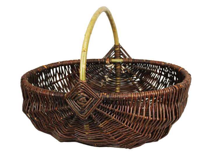 Weidengartenkorb - natürliche Weidenfarbe - rustikal (37 x 23 H 16/26 cm) 37 x 23 H 16 / 26 cm, 37 x