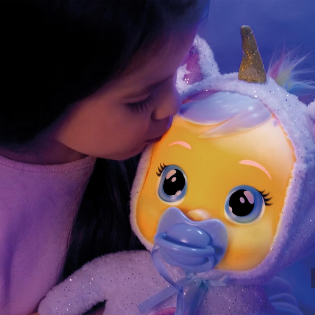 Cry Babies Goodnight Dreamy - Interaktive weiche Kuschelpuppe, Schlafenszeitpuppe mit Nachtlicht und