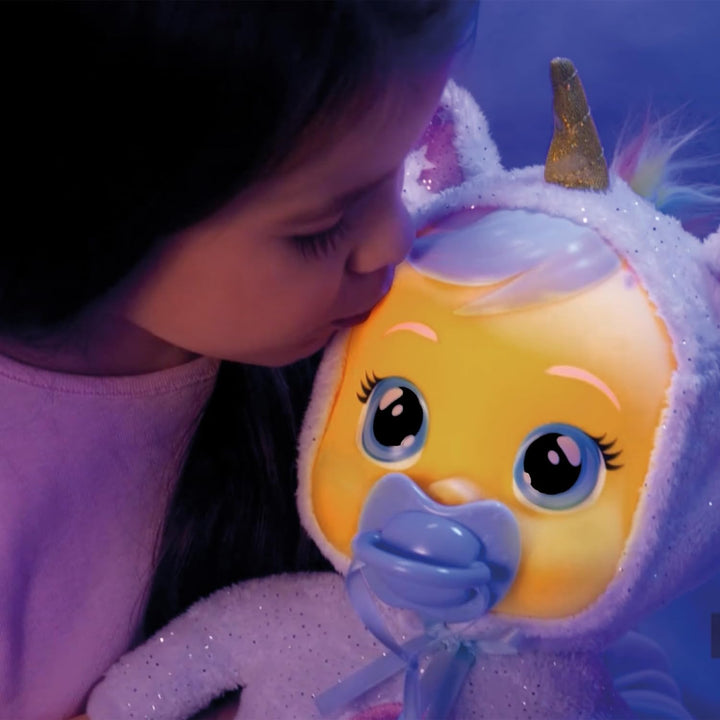 Cry Babies Goodnight Dreamy - Interaktive weiche Kuschelpuppe, Schlafenszeitpuppe mit Nachtlicht und