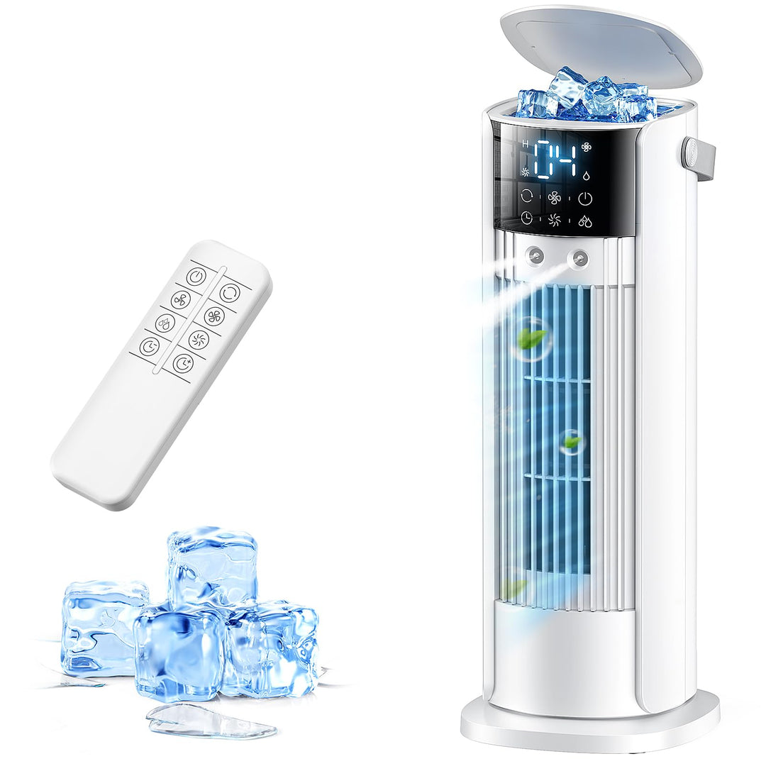 Klimaanlage Mobil, 4-In-1 Luftkühler mit Wasserkühlung, Klimaanlage Ohne Abluftschlauch, Tanque de 9