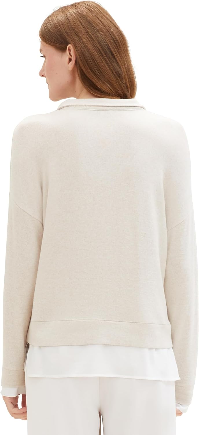 TOM TAILOR Damen T-Shirt, 33962 - Doeskin Melange