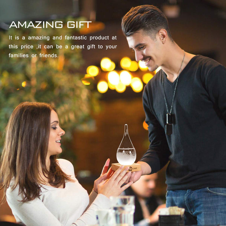 Sturmglas, Mode Kreative Wassertropfen Glas Barometer, Wettervorhersage Flasche, Wetterstation,Verwe