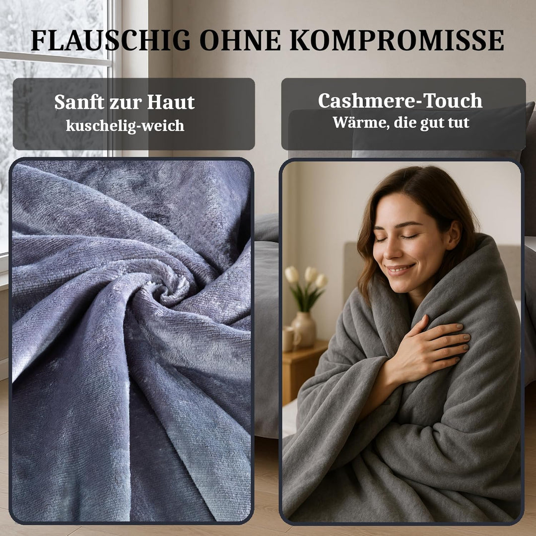 MALIKA Winter Plüsch Bettwäsche Nicky-Teddy Cashmere Coral Fleece 135x200 155x220 200, Grösse:200 x
