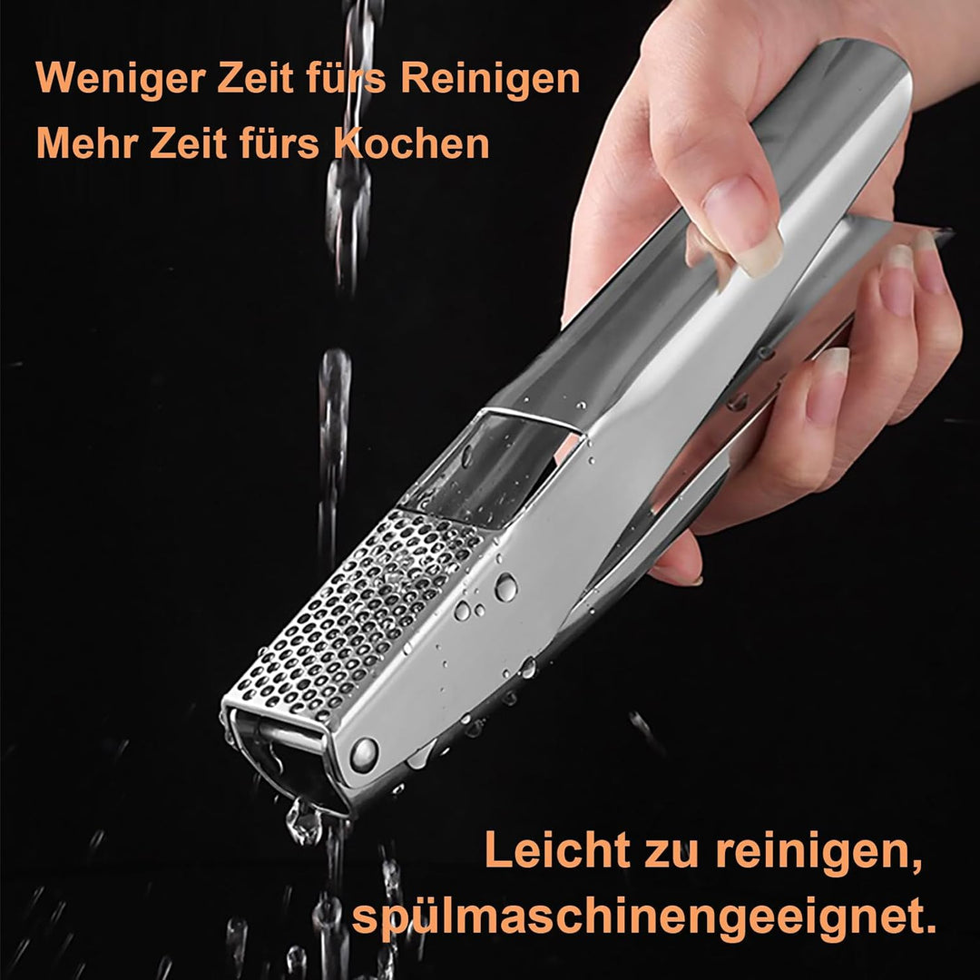KAITION Edelstahl Knoblauchpresse - Auslaufsicher, leicht zu reinigen, spülmaschinenfest!