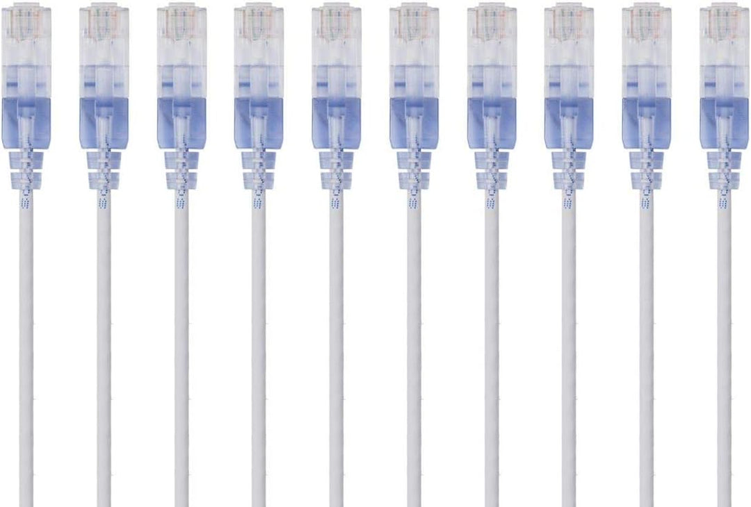 Monoprice Cat6A Ethernet-Patchkabel, 30 cm, Weiss, Netzwerk-Internetkabel, RJ45, 550 MHz, UTP, reine