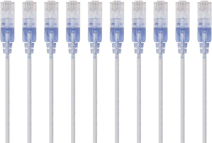 Monoprice Cat6A Ethernet-Patchkabel, 30 cm, Weiss, Netzwerk-Internetkabel, RJ45, 550 MHz, UTP, reine