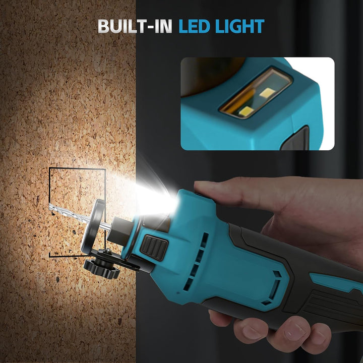 Akku Rotationsschneider für Makita 18V, Bürstenloses Trennwerkzeug mit LED-Licht, Tiefenverstellbar