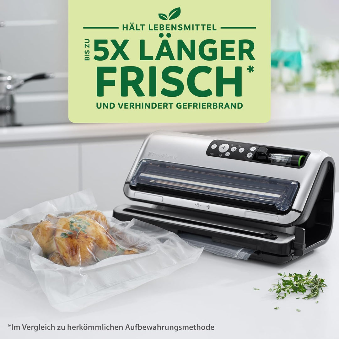 FoodSaver Vakuumiergerät für Lebensmittel | Vollautomatischer Vakuumierer mit Rollenaufbewahrung &amp; S