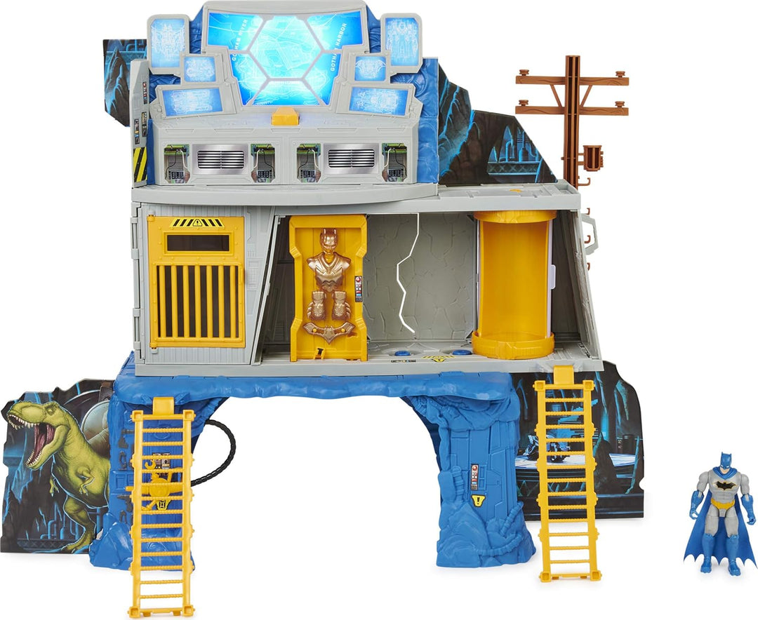 DC Batman 3-in-1-Batcave - Zweiseitiges Spielset mit 10cm grosser Batman-Actionfigur und umfangreich