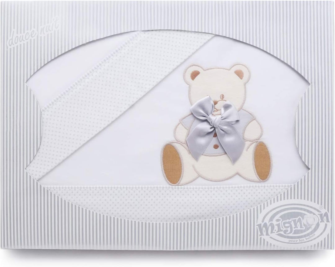 PEKITAS Bettwäsche-Set, 3-teilig, für Kinderbett, 60 x 120 cm, 100 % Baumwolle, hergestellt in Portu