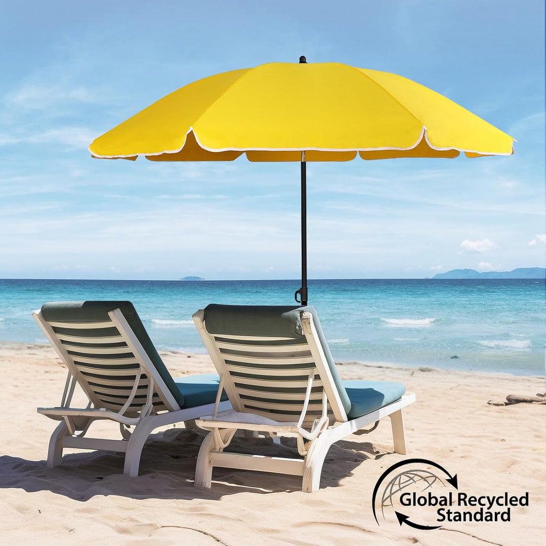 Sekey Sonnenschirm 160 cm mit Schutzhülle, Sonnenschirm Strand mit Neigungswinkel und Höhe verstellb