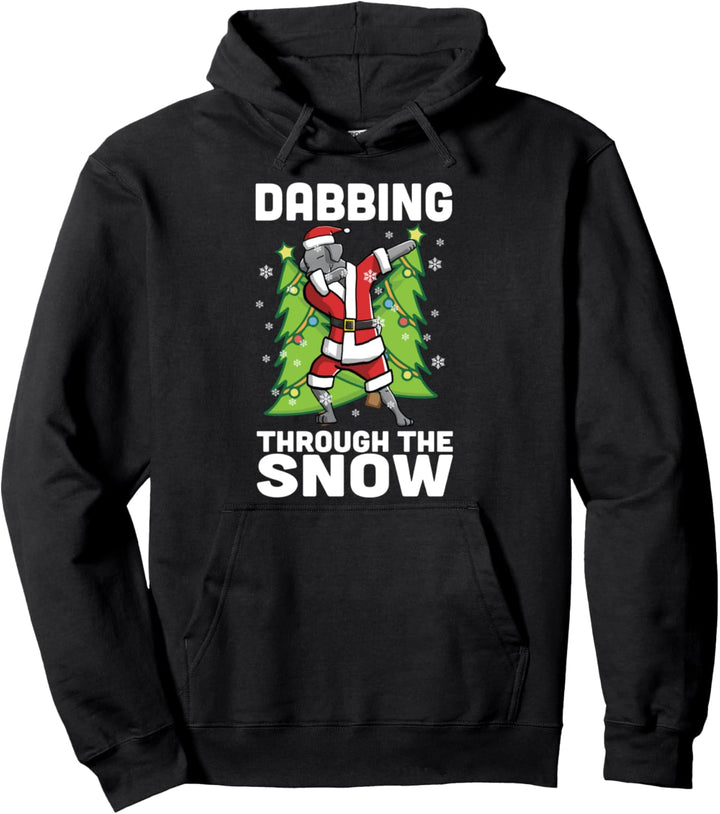 Dabbing Through The Snow Weimaraner Weihnachten Hund Pullover Hoodie