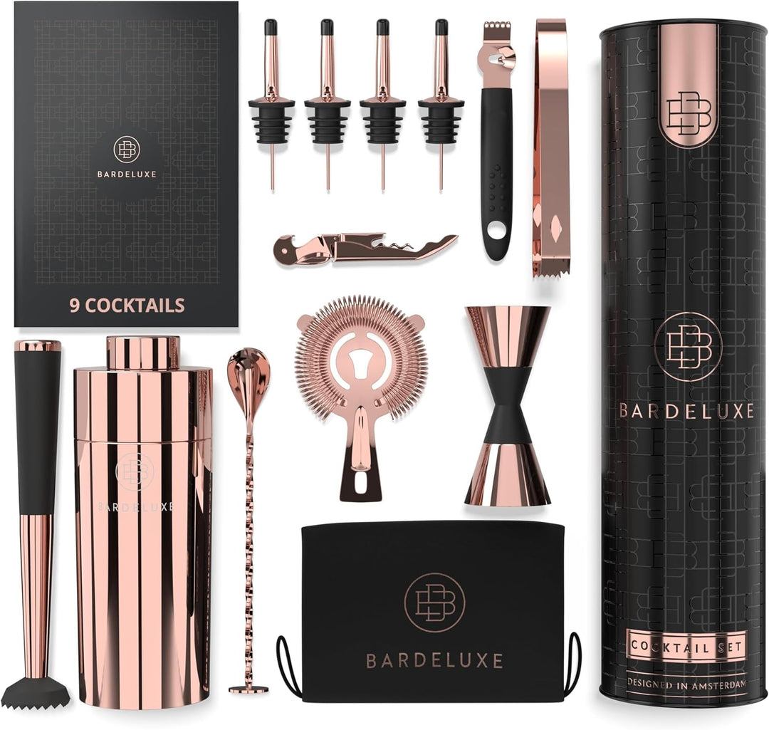 BarDeluxe® Cocktail Set 12-teilig, Barkeeper Set, Cocktail Mixer Set | 750ml Cocktailshaker Edelstah
