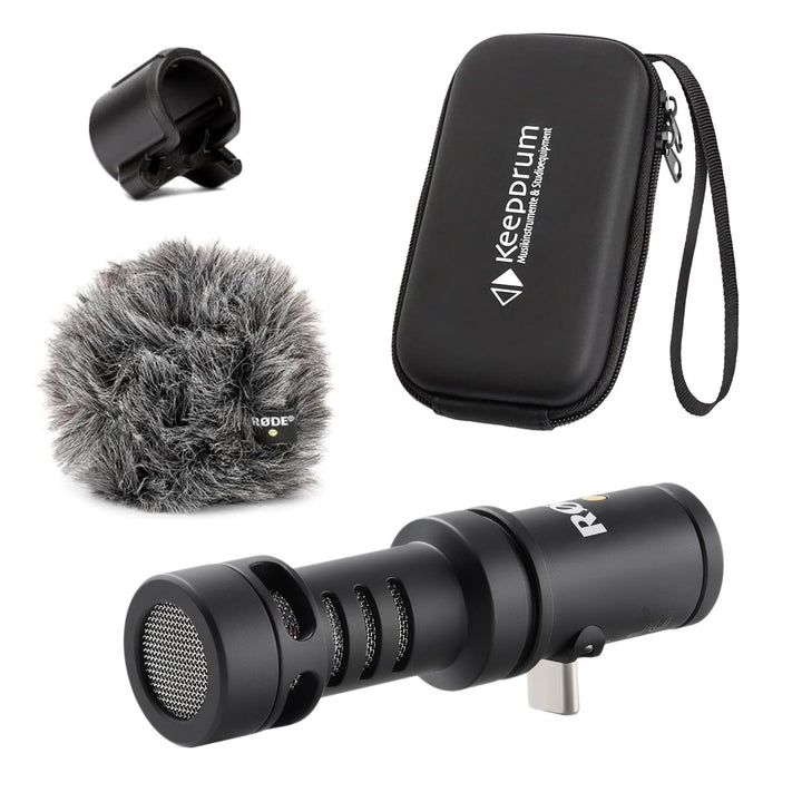 Rode Videomic Me-C+ USB-C Mikrofon für iOS und Android Smartphones mit keepdrum Softcase Me-C+ Mit T