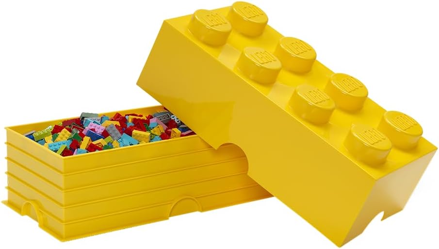 LEGO Aufbewahrungsstein, 8 Noppen, Stapelbare Aufbewahrungsbox, 12 l, gelb, Gelb