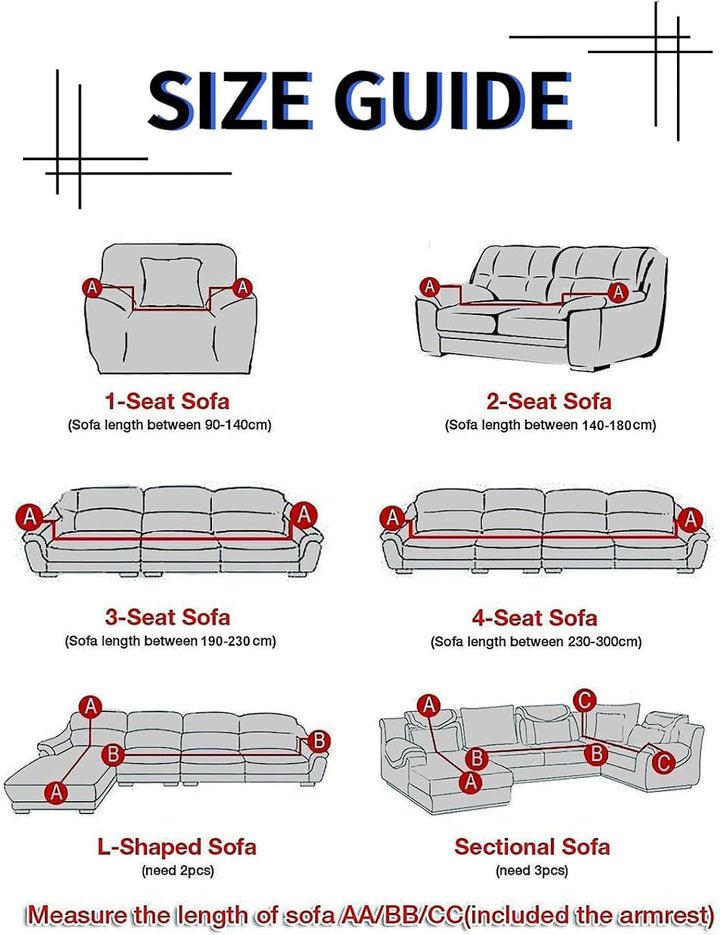 Lydevo Sofabezug 3 Sitzer Stretch Sofahusse Elastischer Sofabezug Spandex Sofa Überzug mit 2 Kissenb