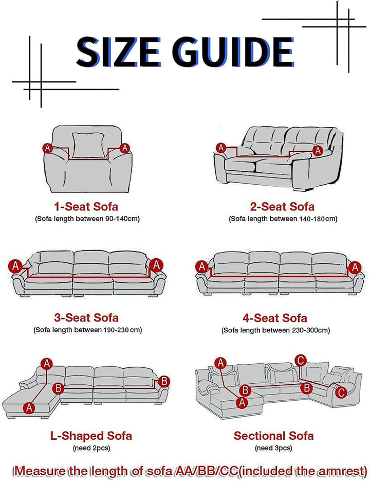 Lydevo Sofabezug 3 Sitzer Stretch Sofahusse Elastischer Sofabezug Spandex Sofa Überzug mit 2 Kissenb