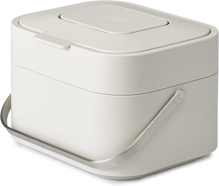 Joseph Joseph Stack 4 - Komposteimer küche, biomülleimer mit Geruchsfilter und deckel, 4 Liter, Stei