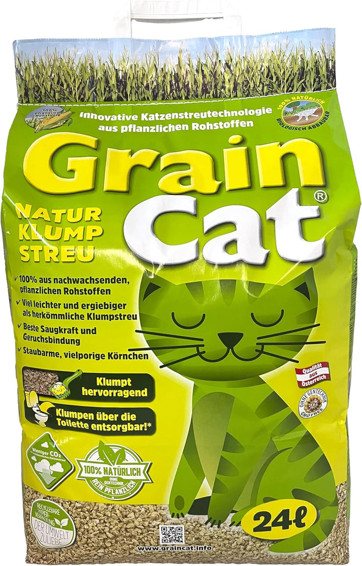 Green Cat Öko-Katzenstreu klumpend 3 x 24 Liter Katzenstreu 72 Liter