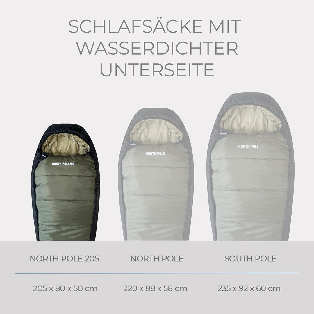 Explorer® Northpole Schlafsack Outdoor -21°C -4°C [300GSM] 3-4 Jahreszeiten Winter Mumienschlafsack