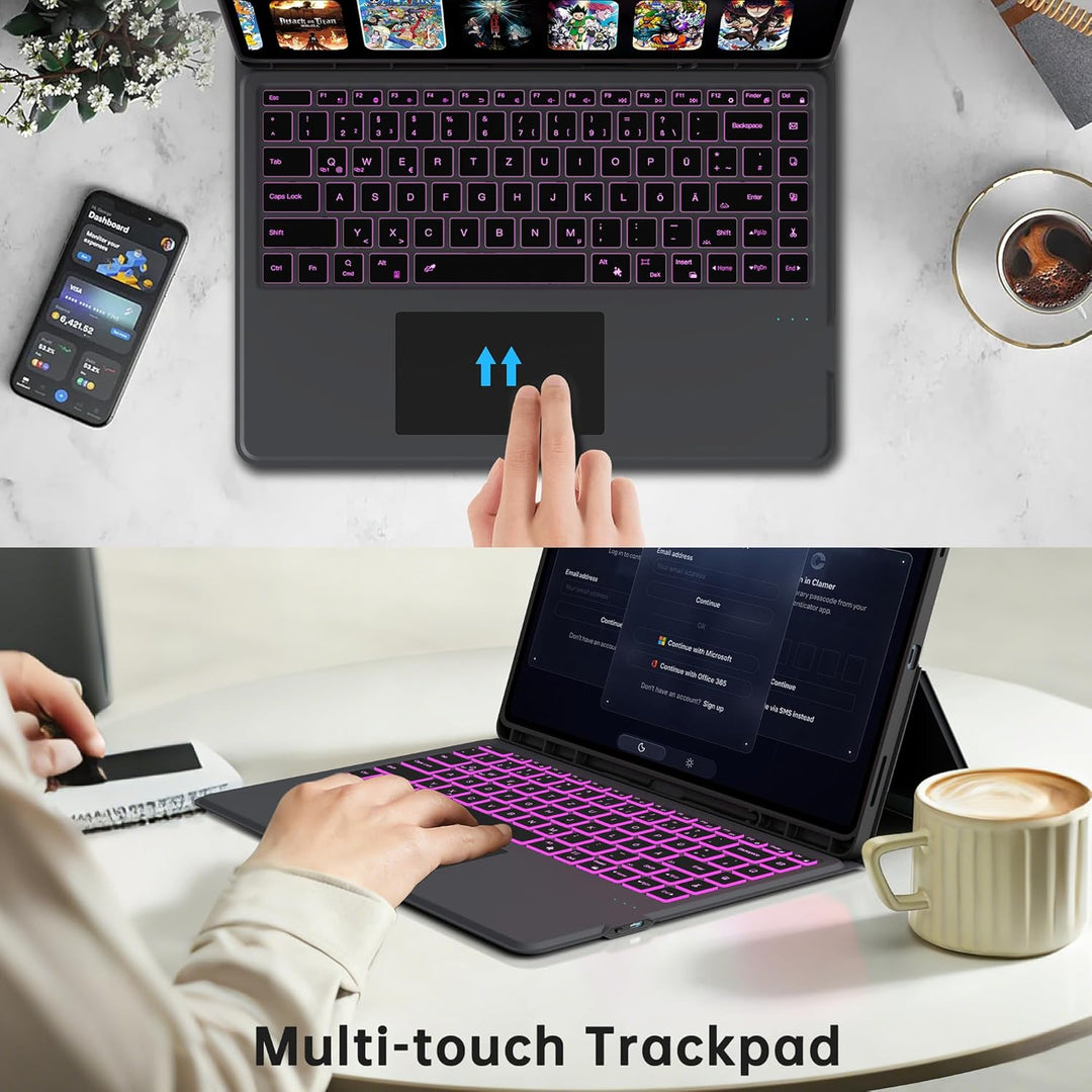 Für Samsung Galaxy Tab S11 Ultra/S10 Ultra/S9 Ultra/S8 Ultra 14.6 Zoll Hülle mit Tastatur - 7 Farbig