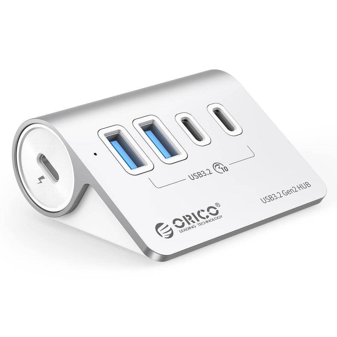 ORICO USB Hub, USB 3.2 Gen 1 Verteiler mit 2 USB-A Port und 2 USB-C Port, Aliuminum USB Splitter mit