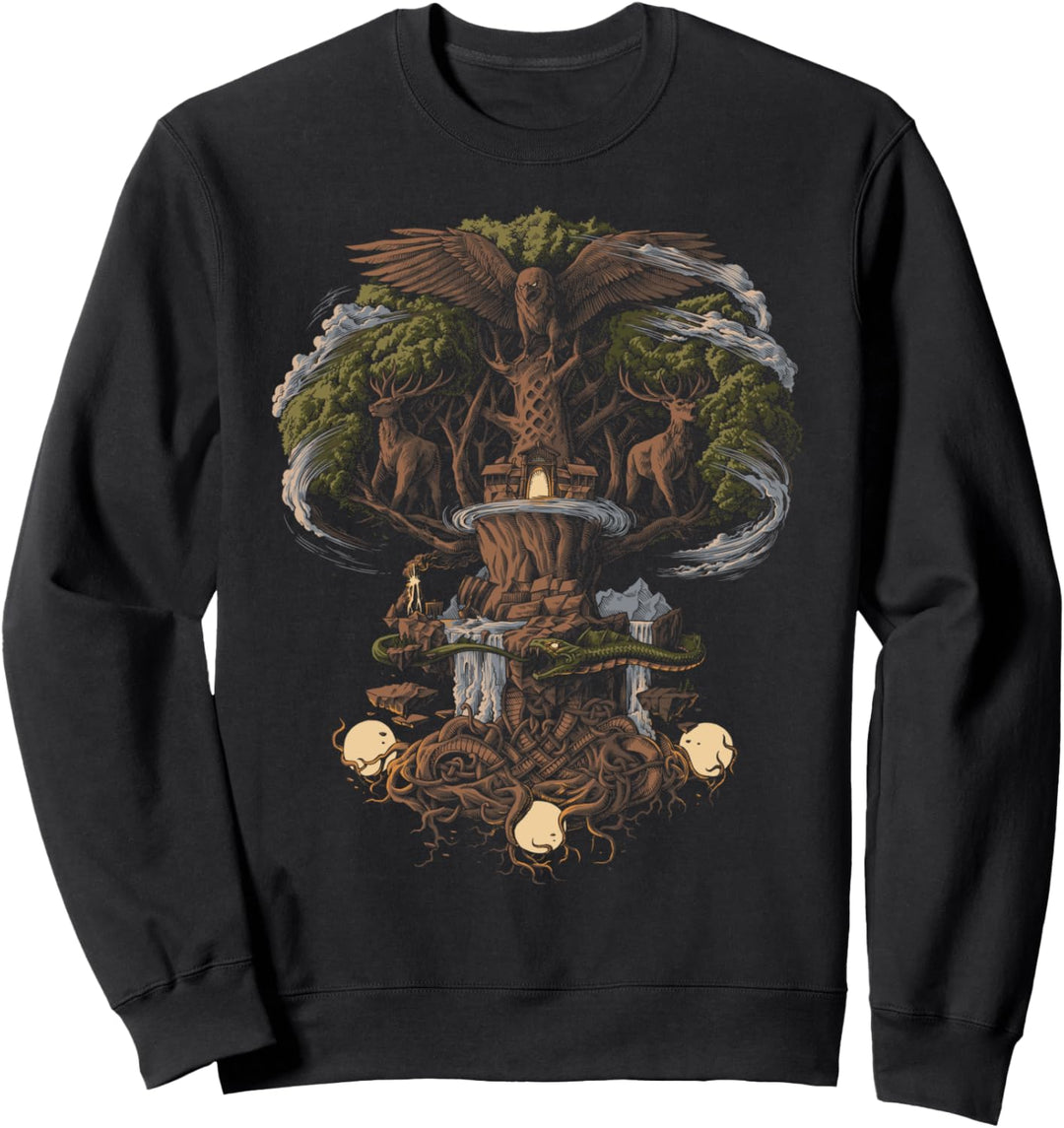 Yggdrasil Nordische Wikinger Baum des Lebens Sweatshirt