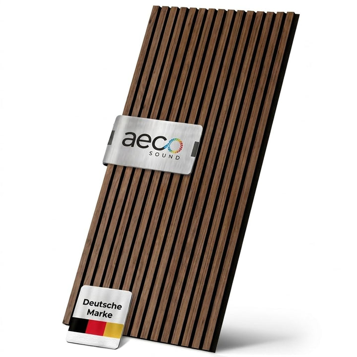 Akustikpaneele Holz - 120x60cm - Echtholz Eiche & Akustikfilz | 1 Stück - Wandpaneele, Schalldämmung