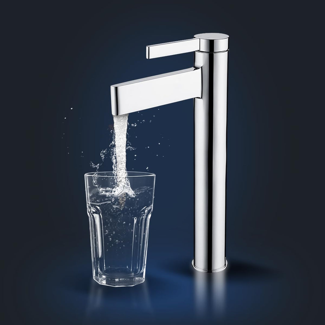 Rosenhahn &amp; Söhne List L Badarmatur Wasserhahn Badezimmer - Armatur Bad [Chrom] - Heiss + Kalt Wasch