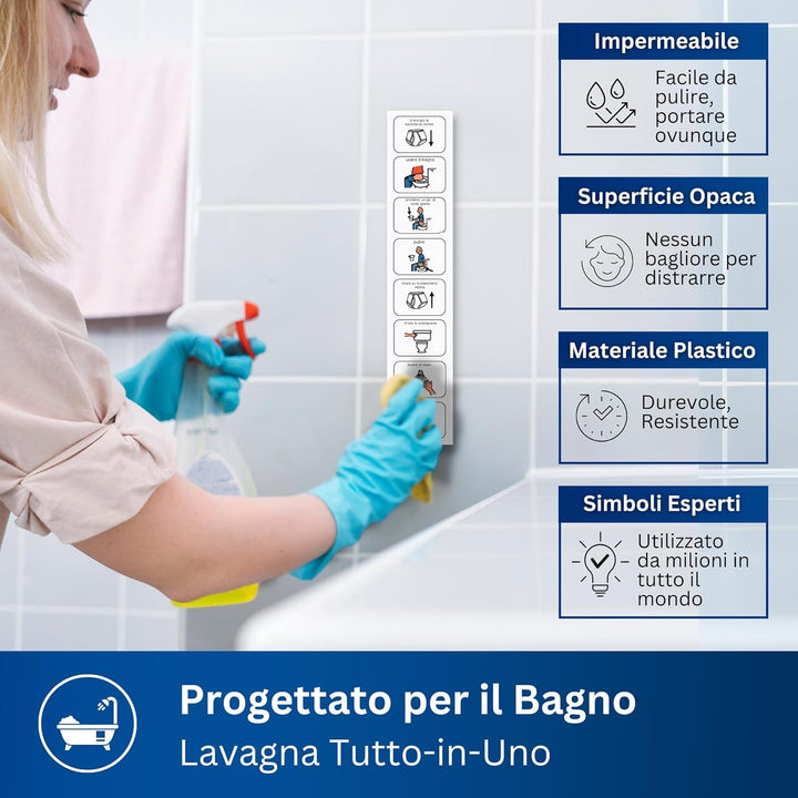 Autism Supplies And Developments IT_TS Visueller Toiletten-Zeitplan aus Kunststoff (italienisch), bl