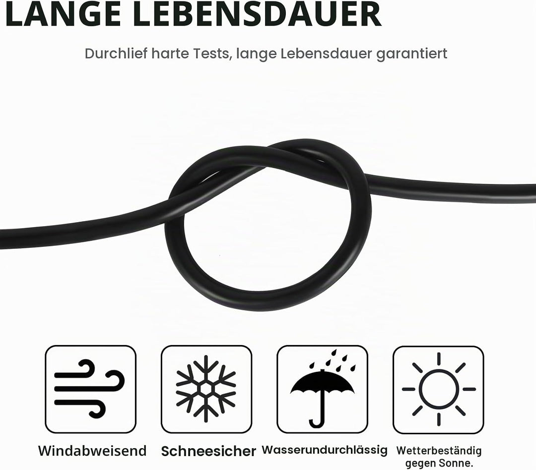 2×4,0 mm² Rundes Zweileiterkabel 2-adriges Kupfer-Elektrokabel 5V 12V 24V 60V, Dünnwandiges Rot/Schw