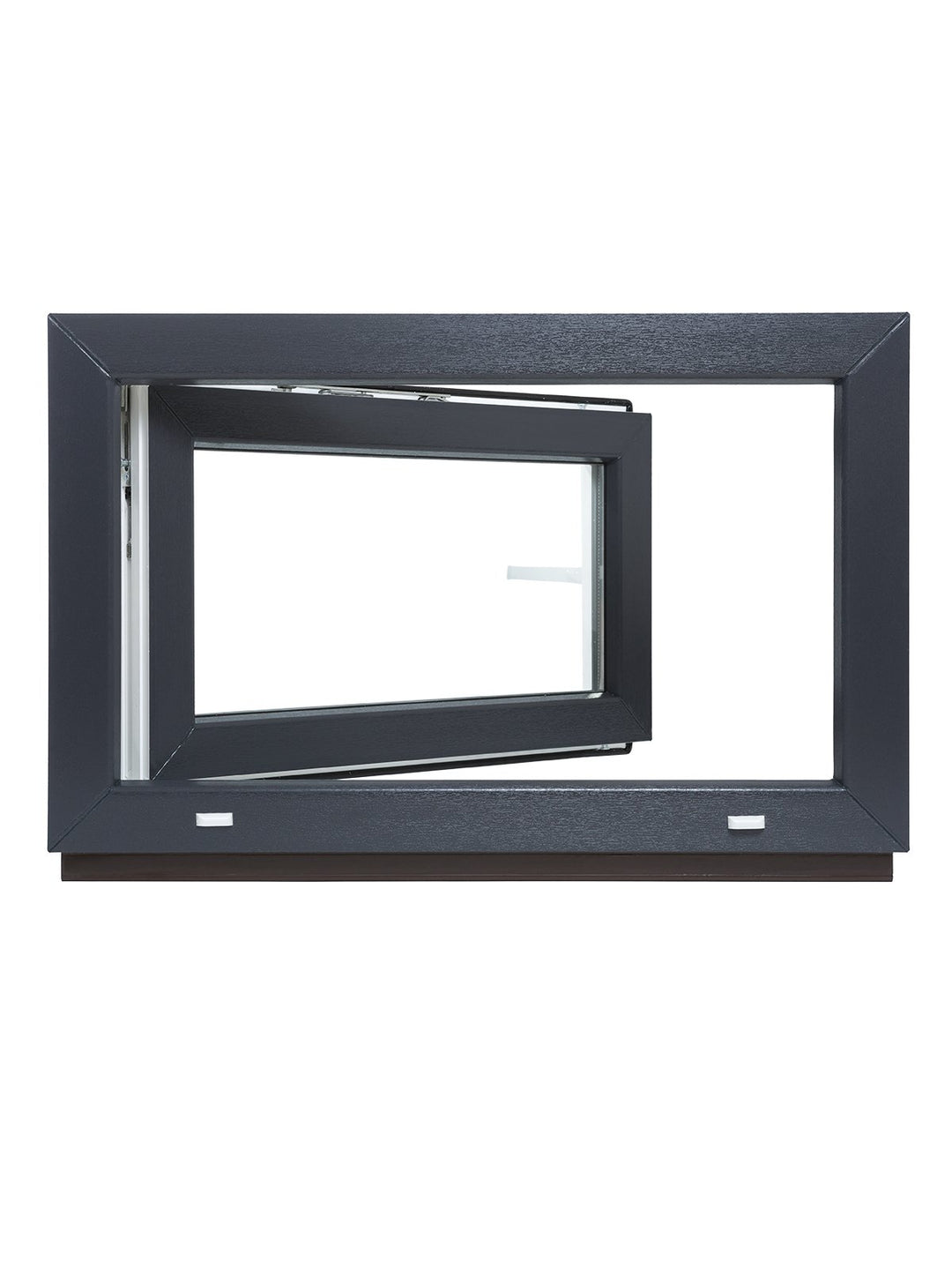Kellerfenster - Kunststoff - Fenster - innen weiss/aussen anthrazit - BxH: 60 x 40 cm - 600 x 400 mm